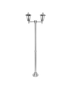 stainless steel body, glass shade, size: L:435*W:435*H:2000mm, 230V, 2 x Max 60W, E27, bulb not incl