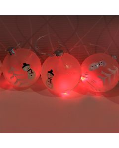 10*3L RED LED LIGHT CHIAN WITH 10L Ø8CM GLASS BALL, WITH IP20 TRANSFORMER