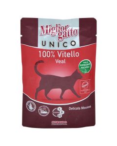 Cat food, Miglior Gatto, with unico vitello veal, 85 gr