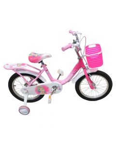 Biçikletë, 16", për vajza, lejla dhe roze, 1 shpejtesi