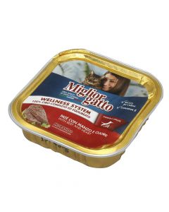 Cat food, Miglior Gatto, with beef and heart, 100 gr