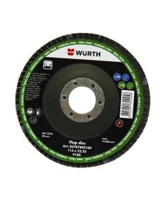 Flap wheel, Wurth, 115x22 mm, Grit 100