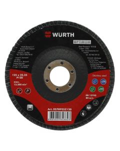 Flap wheel, Wurth, Optimum, 125 mm, Grit 120, 84 sheet
