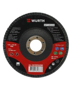 Flap wheel, Wurth, Optimum, 125 mm, Grit 80, 84 sheet