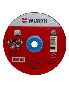 Cutting disc, Wurth, Red Line, 115x6.0 mm, steel