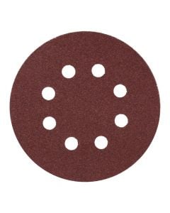 Sanding disc, Morris, Red, 125 mm, Grit 80, 8 holes