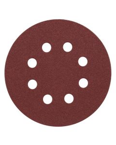 Sanding disc, Morris, Red, 125 mm, Grit 100, 8 holes