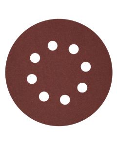Sanding disc, Morris, Red, 125 mm, Grit 180, 8 holes