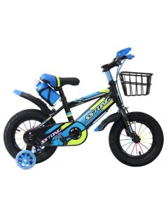 Bicycle, 12", 1 speed, black and blue