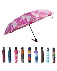 Women's rain umbrella, Trend, 1 automatic section, 55 cm, rubber handle, mixed colors