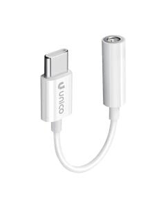 Headphone adapter, Unico, AD1932, AUX-Type-C, 10 cm, white