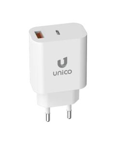 Kokë karikuesi, Unico, HC4173, 30W, 2 hyrje USB dhe Type-C, ngjyrë e bardhë