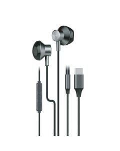 Kufje me kabëll, Unico, EP3009, 120 cm kabëll Type-C, ngjyrë e zezë