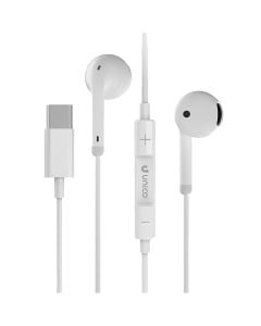 Wired headphones, Unico, EP1540, 120 cm Type-C cable, white color