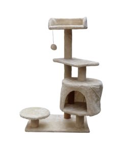 Kruajtëse thonjësh dhe ndenjëse për mace, Pets, 50x35x90 cm, formë peme, ngjyrë bezhë