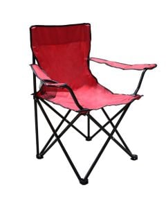 Camping chair, foldable, 48x48x80 cm, red