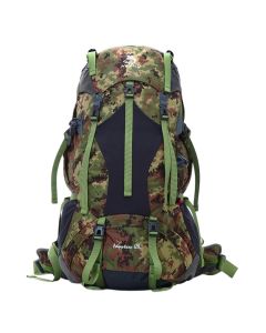 Camping bag, 65L, textile material, mixed colors