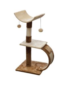 Cat scratcher and seat, Pets, tree shape, beige and brown