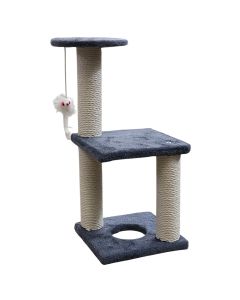 Kruajtëse thonjësh dhe ndenjëse për mace, Pets, 20x20xH45 cm, formë katrore, ngjyrë gri