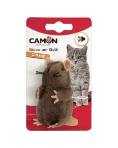 Cat toy, Camon, mouse shape, plush material, 8 cm, with sound