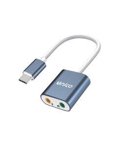Adaptor 2 në 1, Unico, AD1360, 2 hyrje AUX, dalje Type-C