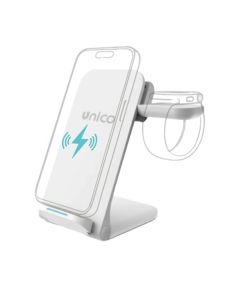 Karikues dhe mbajtës celulari 3 në 1, Unico, HC2715, 15 W, kufje, celularë dhe smartwatch