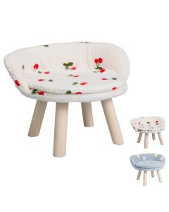 Pet seat, Pets Collection, 36x36x20 cm, wood and polyester material, mixed color