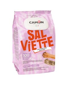 Wet wipes for pets, Camon, 100 pieces, 17x30 cm, Amber scent