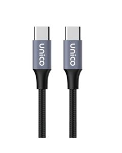 Charging cable, Unico, CB1728, Type-C - Type-C, 60W, 300 cm, black