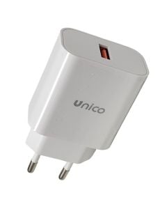 Charger head, Unico, HC2351, 18W, USB input, white color