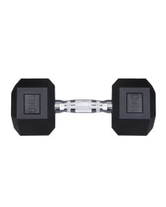 Dumbbell, rubber weight, metal handle, 10 kg