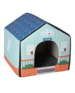 Cat seat, Camon, 41x39xH36 cm, house shape, blue and red