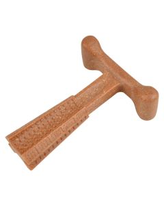 Lodër për qen, Love Story, 11x4x14 cm, material PP dhe fibra druri, formë T, shije pule, ngjyrë kafe