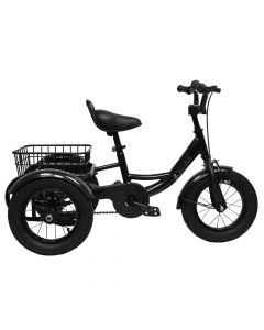 Tricycle, Defor, 12", black, metalic structure