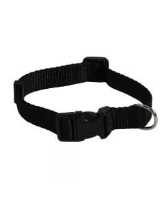 Collar for dog, Cocco, nylon, adjustable length from 30cm to 46cm. Black color
