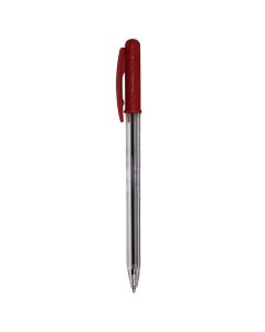 Ballpoint pen, Tratto, plastic, 15x0.7 cm, red and transparent, 1 piece