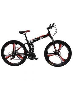 Folding bicycle, Xids, 26 ", black, with discophrenic, 7 gears, shock absorber