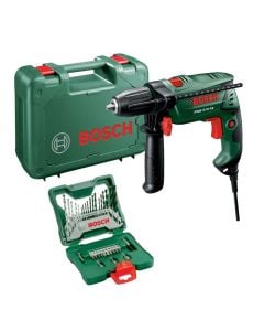 Set with drill and drilling accessories, Bosch, Easy impact, 570, 570 W, 50-3000 rpm, 7.5 Nm, 13 mm, 10 mm concrete, 8 mm metal, 25 mm wood