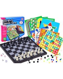 Fun game 18 in 1, Chess, Cheeckers, Backammon, Ludo, Snake game, Hexagonal Chess, Morris Game, Goose, Motorcycle and Train Chess