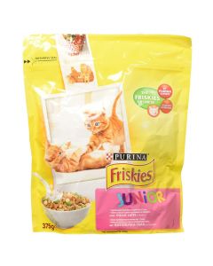 Ushqim per mace, Friskies, Junior, 375 g, pule, qumesh dhe perime