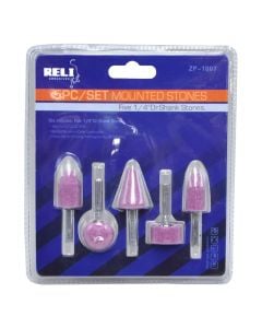 Set with sanding stone for drill, 5 pieces