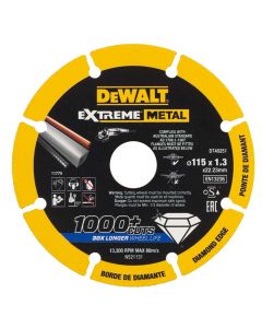 Disk diamanti per metal, DeWalt, 115 x 22.23 x 1.3 mm, 1000+ prerje
