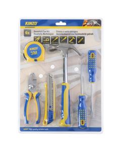 Tool set, Kinzo, hammer, pliers, 2 screwdrivers, storage knife, meter
