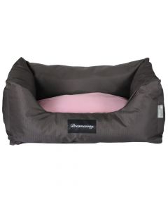 Bed for animals, Fabotex, Boston, 80 x 62 x 22 cm, brown with pink