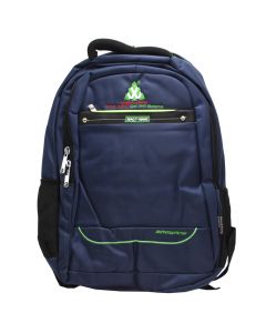 Travel backpack, 51x33x15cm, black color, triangular metal logo