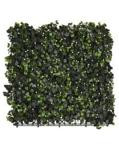 Gardh me gjethe artificiale, Giardino Verde, Eucaliptus, 50 x 50 cm, 650 g, 324 gjethe, 324 lule, ngjyra jeshile