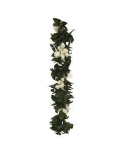 Dege me gjethe artificiale, Giardino Verde, Gardenia, 60-75 cm, 130 g, 46 gjethe, jeshile me te bardhe