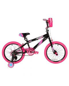 Biciklete per vajza, Kent, Sparkles, 18 ", ngjyra e zeze me roz, me nje marsh