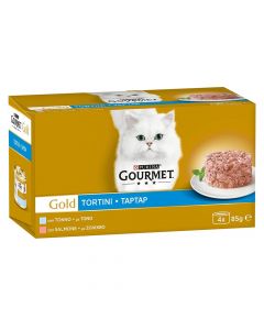 Cat food, Purina, Gold, 4x85g, salmon