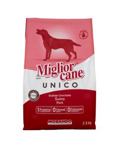 Ushqim profesional per qen, Migliorcane, 2.5 kg, Unico, me mish Deri